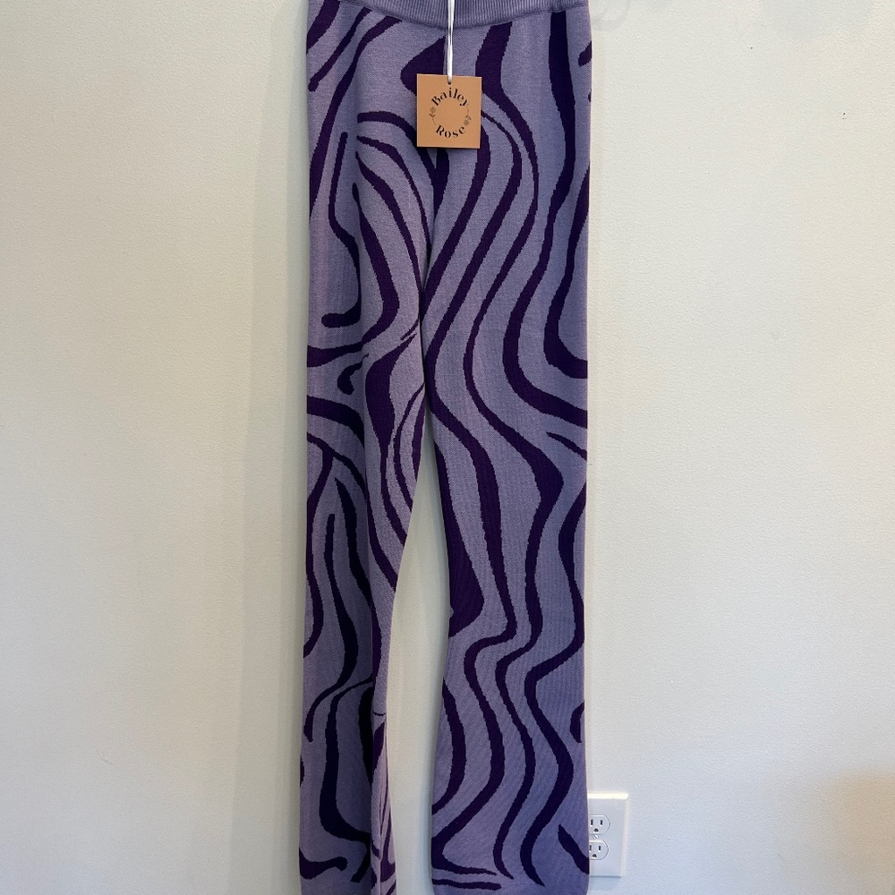 Bailey Rose Zebra Print Pants Purple